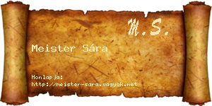 Meister Sára névjegykártya